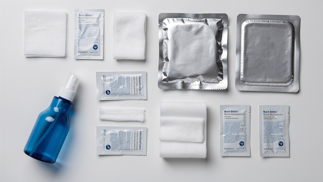 Burn treatment supplies including hydrogel dressings and gel packets