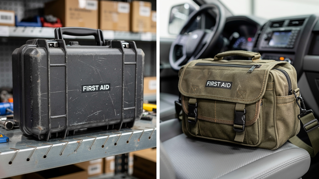 Hard case and soft bag first aid kit options