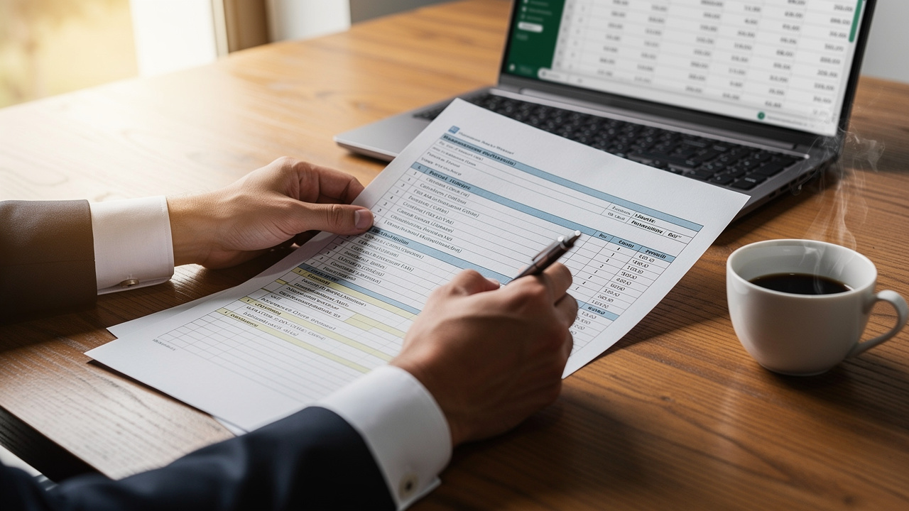 Professional reviewing procurement documents