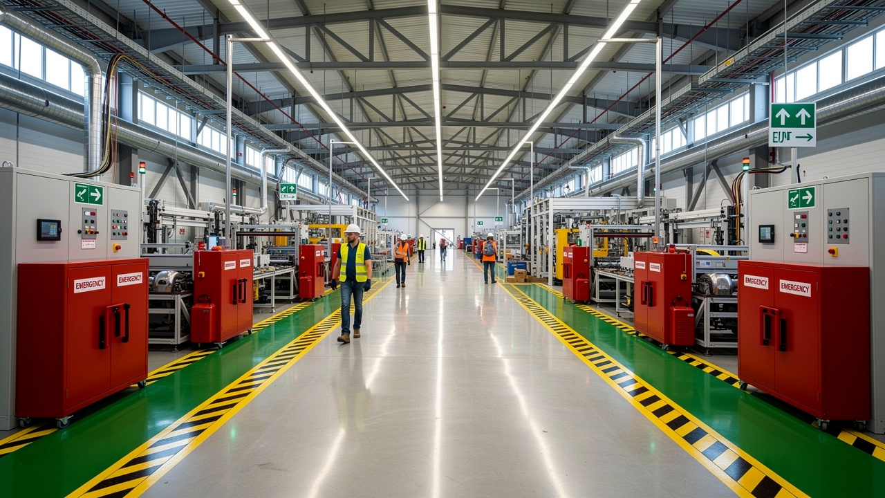 Manufacturing facility with safety stations