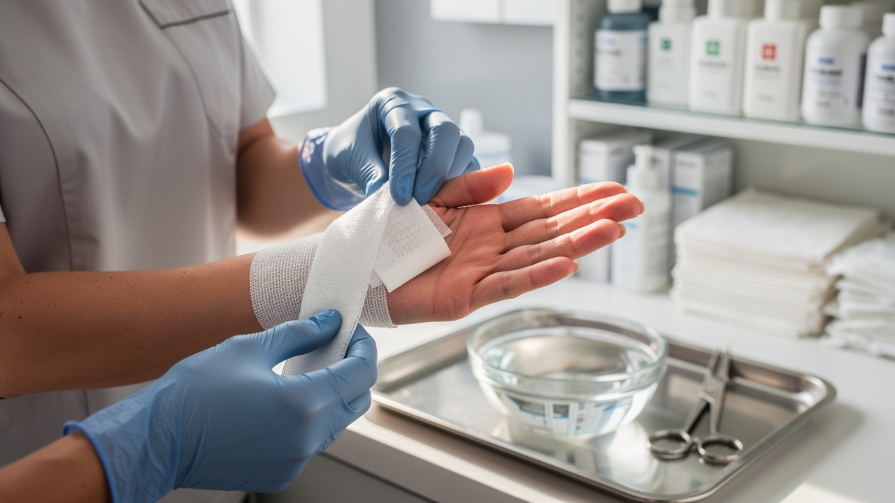 burn treatment supplies at workplace